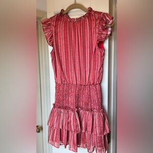 TCEC Striped Pink Ruffle Dress